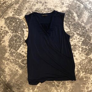 Banana Republic navy wrap blouse